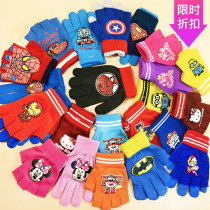 Thin car Thomas Batman Spider Minnie Half Altman Childrens Gloves Five Finger Knitting