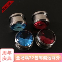 Fashion minimalist anti-allergic stainless steel ear flared upscale zircon pulley ear decoration Ear Tunnel