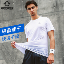 Quick-drying t-shirt mens light sweat-absorbing breathable 2021 summer loose half-sleeve running short-sleeved sports fitness clothing