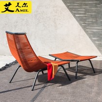 Outdoor rattan casual single sofa study balcony small living room lazy rocking chair rattan chair courtyard designer furniture