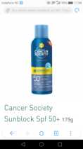 Cancer society sunblock spray daily for 50 175g