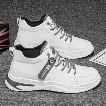 Red Star official flagship store small white shoes male summer leisure increase waterproof leather panel shoes