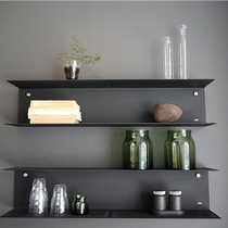 Nordic creative metal one-word bookshelf wall decoration rack ins set-top box TV wall shelf decorative partition