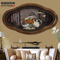 Chinese carved solid wood pendant Living room background wall Jade carved jade decorative hanging painting Relief wood carving crafts