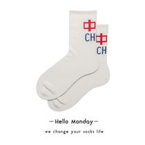 (Five pairs) cotton socks in the socks college style socks white trend fashion Chinese socks Street socks neutral socks