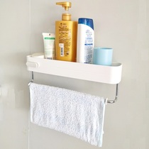 Non-perforated kitchen bathroom suction cup shelf Non-marking viscose wall wall with metal rod Towel storage rack