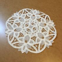 Foreign trade original single white Baijiali cotton cushion coaster round cushion cloth pad multi-function cover cloth British retro