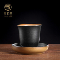  Black Pottery Kung Fu tea set Teacup Master cup Handmade single cup Tea cup Single tea cup Ceramic Puer small tea cup