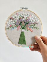 Natural style handmade hot sale DIY new three-dimensional fabric wildflower novice student embroidery kit art decoration