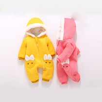 Newborn baby one-piece clothes autumn and winter cotton padded cotton clothes set baby warm children winter clothes out
