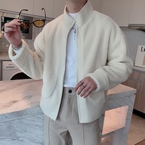 Rich Guido Lazy Light Cooked Sheep Lamb Wool Jacket Male Net Red Advanced Sensation Cotton Clothing Tide Cards Easy to Shake Grain Flannel