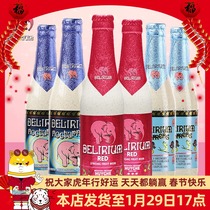 (Pink Elephant) Belgium Imported Pink Elephant Cherry Deep Powder Light Powder 6 Bottled Strong Beer Combination