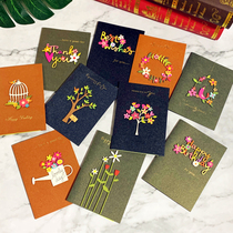 Korean retro mini creative wood carving Birthday thank you Teachers Day greeting card Thanksgiving blessing Universal message small card