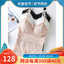 Beauty back lace camisole vest gathering female Sexy Slim body with chest pad chest padded