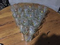 80s glass new little wildflower print color flawed Special offer nostalgic props