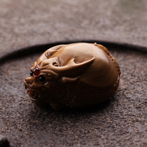 Fu Yunchang Green Tan Wooden Dragon Tortoise Handle Handle Male Play Play Chinese Style Zen ornaments Wood Carving Crafts