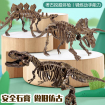 Dinosaur fossils archaeological excavation childrens toys Tyrannosaurus Stegosaurus Mammoth knock plaster assembly model boys and girls