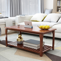  Coffee table Simple living room small apartment Nordic modern solid wood livable retro household rectangular assembled bamboo small table