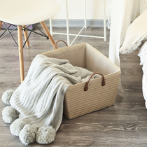 Simple Japanese large woven basket dirty clothes basket toys washable snacks storage box storage box finishing box bedroom bedroom
