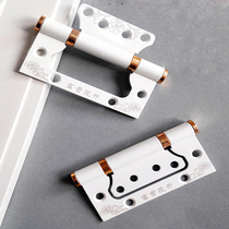 Primary-secondary hinge 4-inch wooden door white patterned house door indoor silent solid thickened door hinge European style renovation