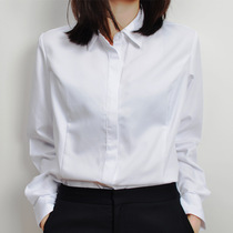 White shirt womens long sleeve professional temperament interview dress work clothes work clothes fat mm200 kg plus size shirt