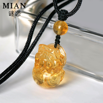 Brazilian natural citrine brave pendant women lucky to ward off evil spirits and transport necklace male Year Transport accessories