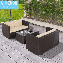 Outdoor sofa courtyard patio balcony garden leisure outdoor rattan rattan rattan chair sunscreen waterproof combination furniture