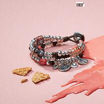 Spanish niche Tide brand UNOde50 multi-layer mash cowhide color bead bracelet handmade Europe and America light luxury