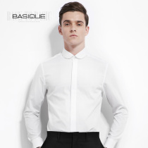 Yuan Ben 2021 autumn thin men slim long sleeve shirt men Business Leisure round collar tide shirt Cotton