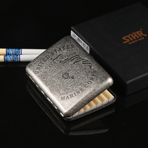 US Navy cigarette case 16-pack cigarette case ultra-thin pure copper metal cigarette holder creative mens cigarette control box