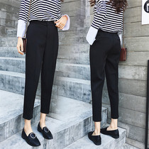 Large size pants Fat sister thin nine-point suit pants High waist hanging loose thin straight tube cigarette tube pants tide foreign style