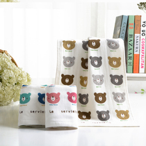 Gauze Bamboo fiber childrens towel Printed cartoon baby cotton towel Bath towel baby face wash thick beauty towel