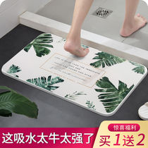 Silicon Algae Clay Footbed Bathroom Anti-Slip Mat Water Suction Speed Dry Sanitary Bath Toilet Room Mat Indoormat Floor Mat For Home Use