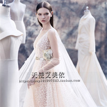 Evening with European and American catwalk wedding gloves plain gauze long bridal full finger mesh gauze thin bridal gloves sunscreen