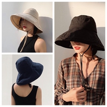  Japanese big eaves cotton and linen fisherman hat Korean version of all-match UV sunshade sunscreen ultraviolet foldable sun hat female tide