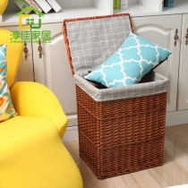 Storage basket dirty clothes basket rattan dirty clothes storage basket whole willow dirty clothes basket Chunjia home toy storage basket