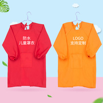 Children's hoodie kindergarten gallery diy painting backwear waterproof long sleeve apron custom logo print