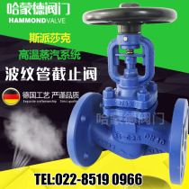 Spak bellows sealed cast steel high temperature steam heat transfer oil flange globe valve German standard dn40 80