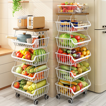 Kitchen vegetable shelf put vegetable basket narrow floor multi-layer vegetable shelf multi-functional household fruit storage basket