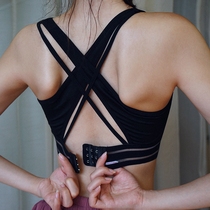 Sports underwear womens gym styling gathered shockproof running sports vest womens adjustable back yoga bra