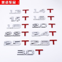 Car displacement label digital tail label 3D stereo metal car sticker v6 car logo sticker 4wd 1 5t 2 0t