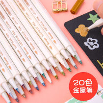 Photo album DIY cowhide black cardboard special photo photo paper soft head soft wool Mark metal pearlescent water-based paint pen