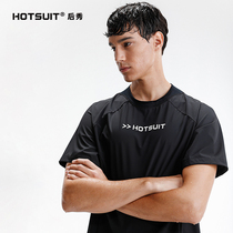 hotsuit after show violent sweat clothing men 2021 spring running training fitness clothes hair sweat clothing short sleeve sports suit