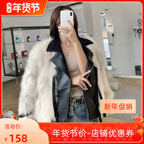 Haining real leather fur jacket women 2021 autumn and winter New Fox hair motorcycle short fur one coat