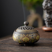 Enamel Color Pan Incense Stove Home Color Painted Ceramic Incense Stove Indoor Office Smoked Incense Stove Chinese Zen-scenting Fragrant Aisle Pendulum