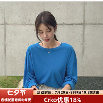 South Korean CRKO Official web 2022 June Summer womens dress Jane about 100 hitch set head long sleeve blouse T-shirt
