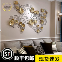 New Chinese metal wall hanging creative round geometric wall decoration pendant hotel ktv model room corridor background decoration