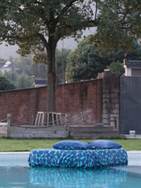 CASTLE GARDEN GUNG SATIN LONG SUEDE COTTON PURE COTTON LINEN BED Gasawara Minima Geometric Four Pieces of Building Blocks Game