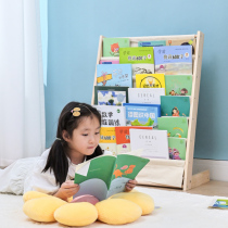 Childrens bookshelves painted frame solid wood floor cartoon shelves Home Easy Kindergarten Baby book containing shelf