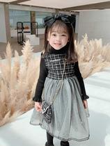 Girls  autumn and winter dresses 2020 new childrens splicing mesh princess dress baby foreign style skirt send bag